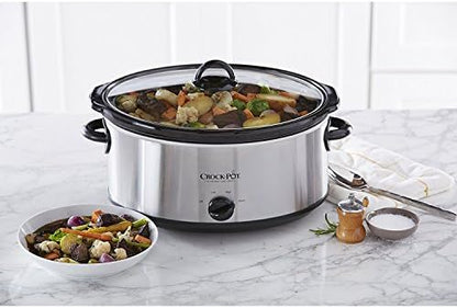 7 Quart Oval Manual Slow Cooker – Stainless Steel - Curated Catalog W6