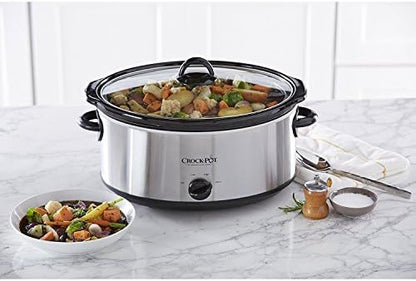 7 Quart Oval Manual Slow Cooker – Stainless Steel - Curated Catalog W6