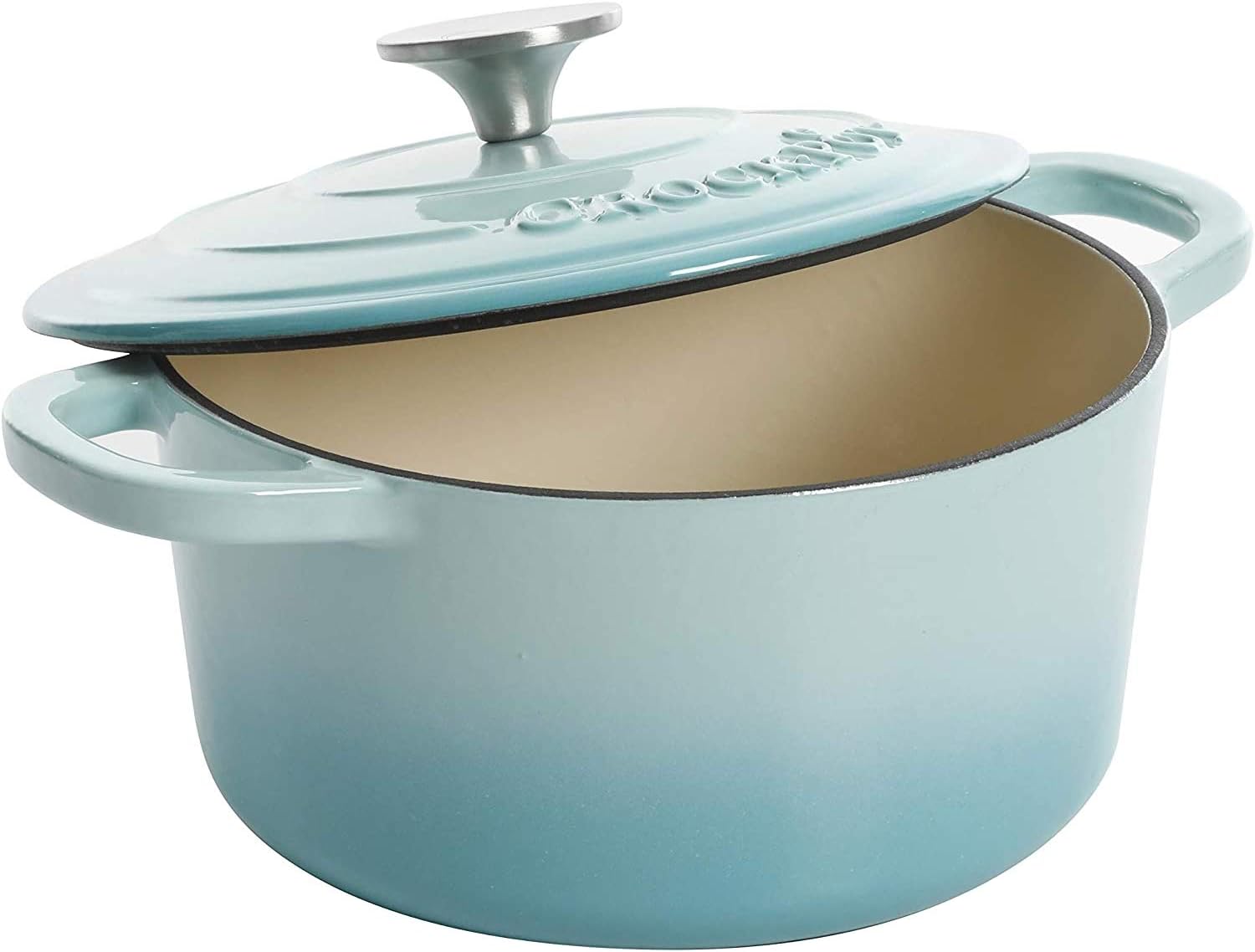 3 Quart Enameled Cast Iron Dutch Oven – Aqua - Curated Catalog A9