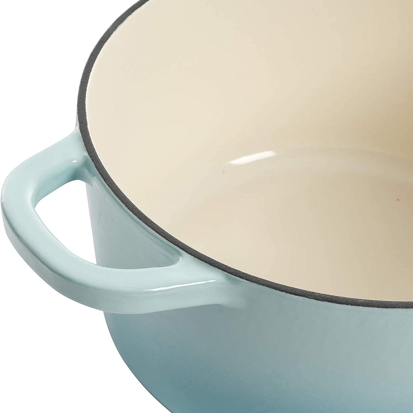 3 Quart Enameled Cast Iron Dutch Oven – Aqua - Curated Catalog A8