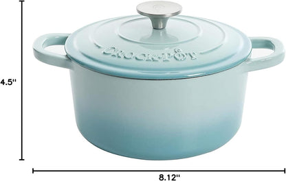 3 Quart Enameled Cast Iron Dutch Oven – Aqua - Curated Catalog D3